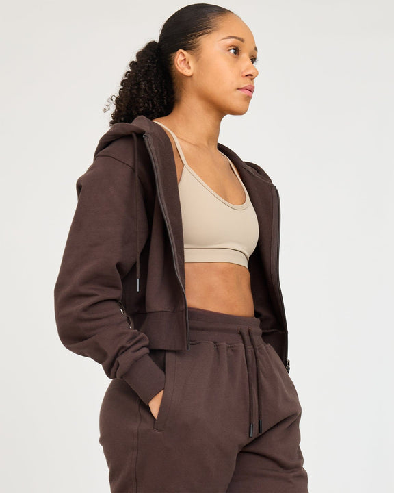 Core Klassieke Cropped Zip Hoodie - hover image