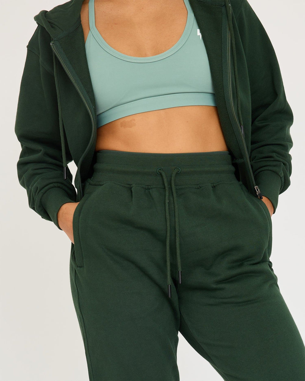 Core Classic Cropped Hoodie med dragkedja