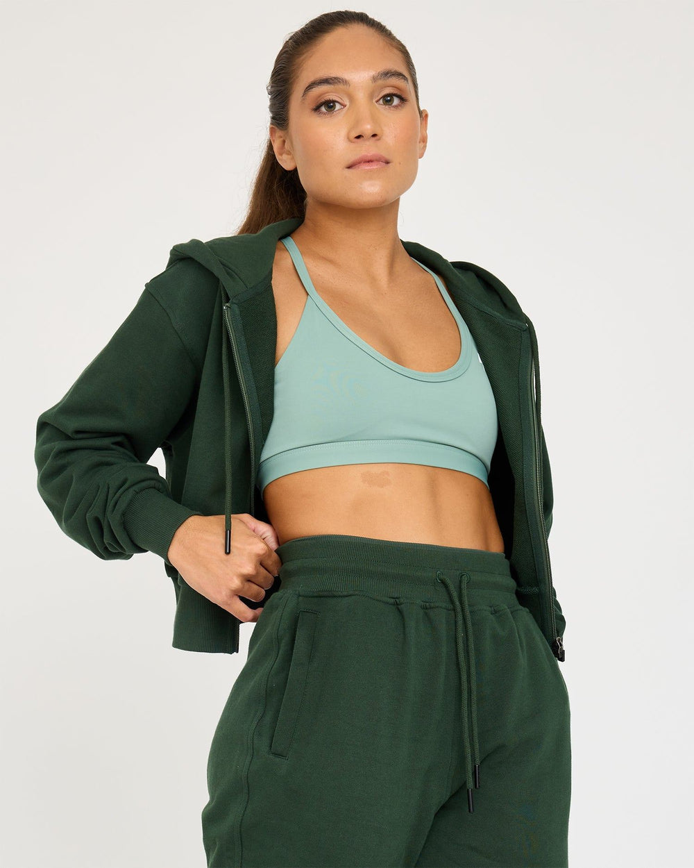 Core Classic Cropped Hoodie med dragkedja